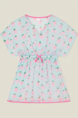 Accessorize Blue Girls Strawberry Print Kaftan 7