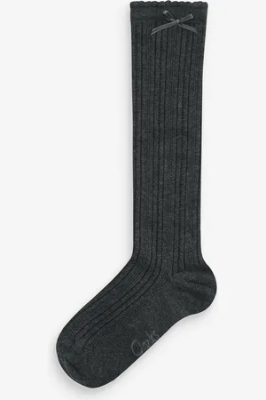 Clarks Grey 2 Pack Girls Knee High School Socks 7-10
