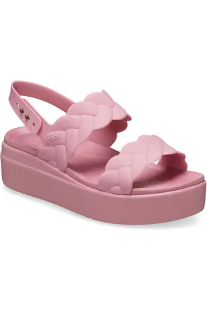 Crocs Pink Brooklyn Woven Low Wedges AU 6 (EU 36.5)
