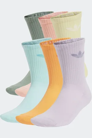 adidas Originals Green Trefoil Crew Socks 6 Pack 12.5-1