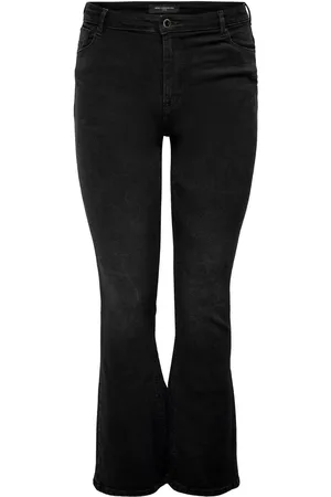 ONLY Black High Waist Sally Flared Regular Leg Jeans AU 16