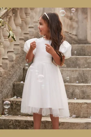 Lipsy London Flower Girl Puff Sleeve Occasion Dress (2-16yrs) 5 Years (110cm)