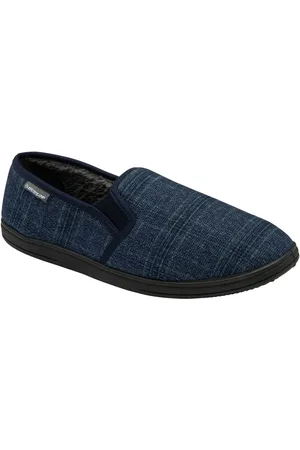 Dunlop Blue Mens Twin Gusset Full Slippers AU 8 (EU 42)