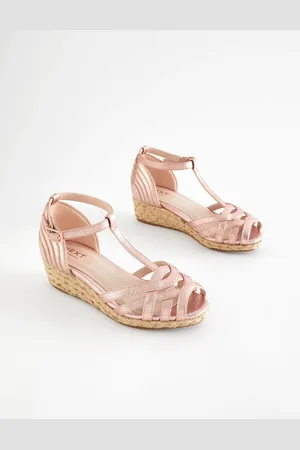Next Rose Gold Heeled Wedge Sandals AU 12 (EU 30.5)