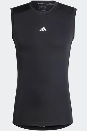 adidas Black Techfit Compression Training Sleeveless Vest