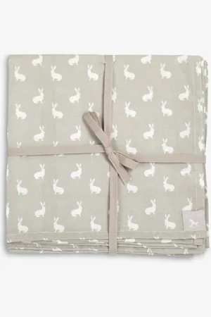 The Little Tailor Grey Muslin 100% Cotton Baby Blanket ONE