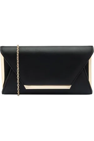 Lotus Black Clutch Bag with Chain One