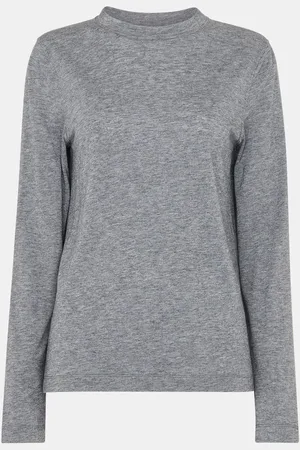 Whistles Grey Wool Blend Crew Neck Top AU 10