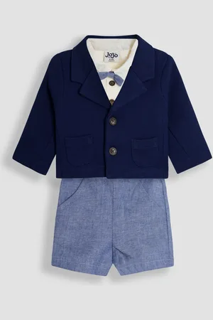 JoJo Maman Bébé 4-Piece Shirt & Trousers Set With Blazer & Bow Tie 12