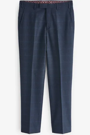 Skopes Blue Tailored Fit Hewes Check Suit Trousers 38W x 33L (UK 38 L)