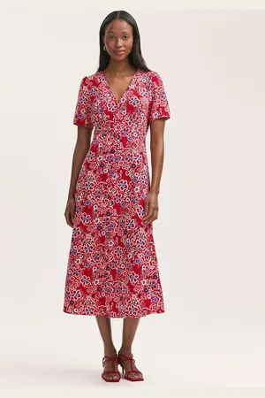 Finery London Martina Floral Print Midi Tea Dress AU 10