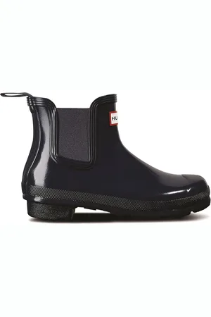 Hunter Womens Blue Original Gloss Chelsea Wellies Boots AU 8 (EU 39)