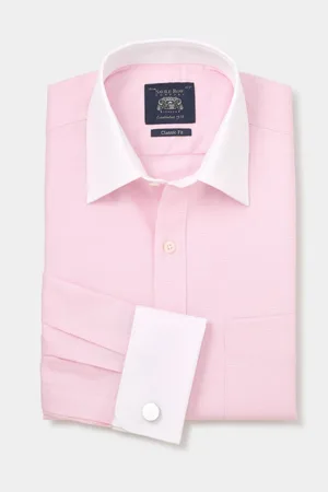 SAVILE ROW Textured 100% Cotton Classic Fit Winchester Formal Shirt AU 42 Regular