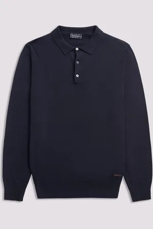 Duchamp Long Sleeve Knit Polo Shirt M
