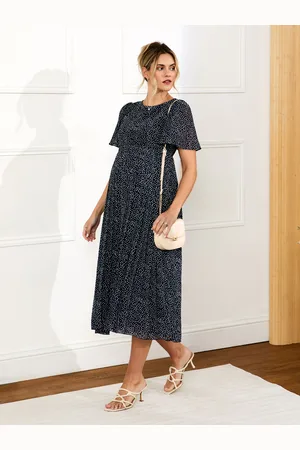 JoJo Maman Bébé Spot Maternity & Nursing Midi Dress AU 14
