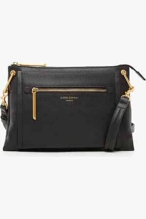 Jasper Conran Darcey Triple Section Cross-Body Black Bag One
