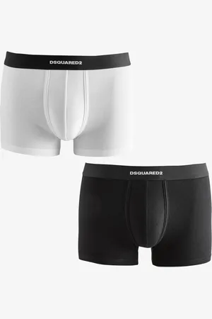 Dsquared2 Black/White Underwear Waistband Logo Boxers 2 Pack S