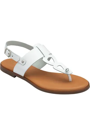 Lotus White Toe Thong Low Heel Sandals AU 8 (EU 39)