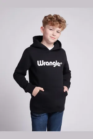 Wrangler Black Boys Tubular Hoodie 10