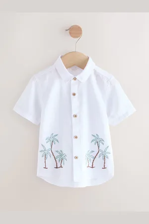 Next Short Sleeve Embroidered 100% Cotton Shirt (3mths-7yrs) 2