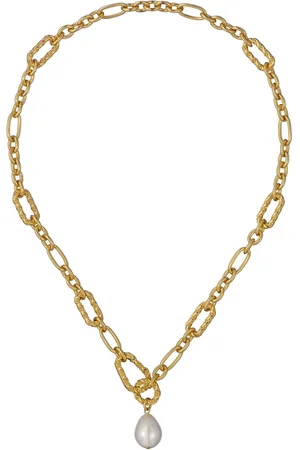 Ted Baker Gold Tone Timora: Twisted Pearl Pendant Necklace One