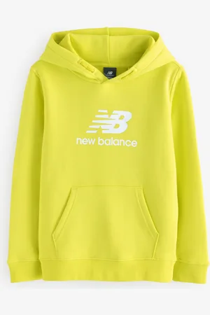 New Balance Yellow Boys Brush Back Stacked Logo Hoodie 7