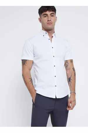 River Island Muscle Fit Textured 100% Cotton Shirt XS