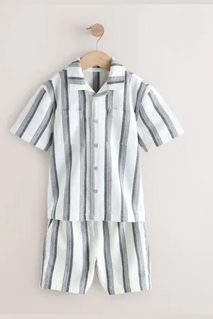 Next Short Sleeve Stripe Shirt and Short Set (3-16yrs) 9 Years (134cm)