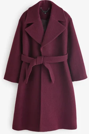 Whistles Red Lorna Wrap Wool Coat AU 8