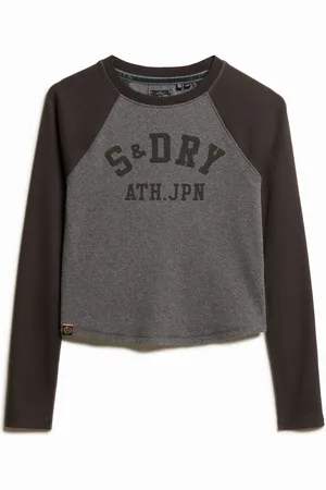 Superdry Black Athletic Rib Slim Long Sleeve Top AU 14-16