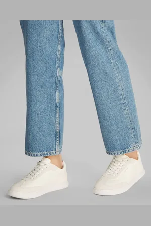 Calvin Klein White Cupsole Lace-Up Leather Trainers AU 7 (EU 38)