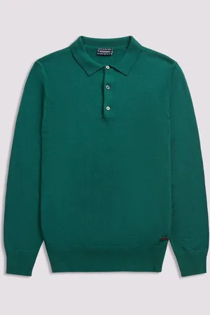 Duchamp Long Sleeve Knit Polo Shirt M