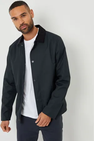 Threadbare Navy Showerproof Corduroy Collar Jacket L