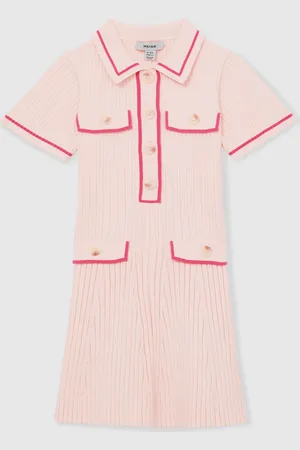 Reiss Sofia 9-13 yrs Rib-Knit Button-Down Dress 12