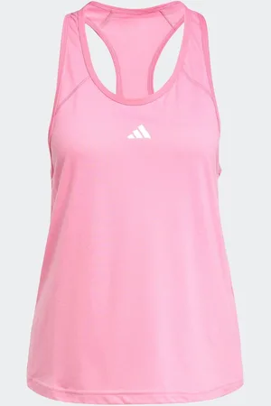 adidas Pink Train Essentials Minimal Branding Racerback Tank Top AU 20-22