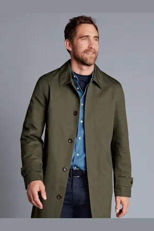 Charles Tyrwhitt Green Classic Showerproof 100% Cotton Raincoat 42 R