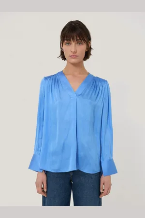 Jigsaw Blue Satin Tunic Top AU 10