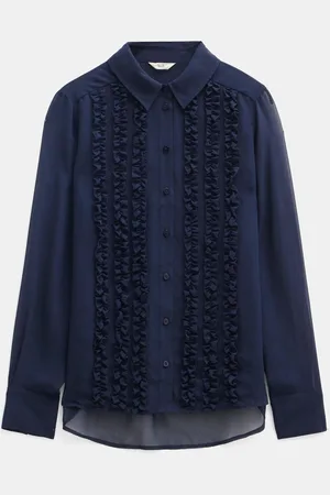 Hush Puppies Long Sleeve Ruffle Sheer Shirt AU 10