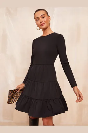 Friends Like These Long Sleeve Tiered Mini Dress AU 16
