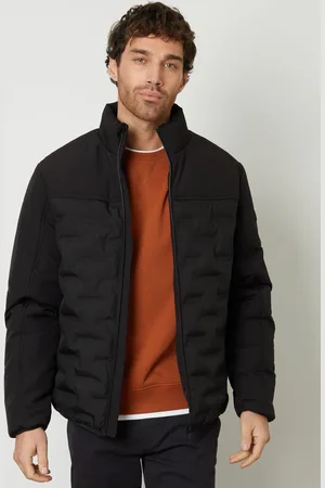 Threadbare Black Quilted Panel Funnel Neck Jacket L