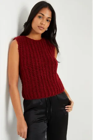 Threadbare Red Chunky Knitted Vest AU 12