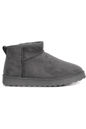 Linzi Grey Mini Addy Faux Suede Lined Ankle Boots AU 7 (EU 38)