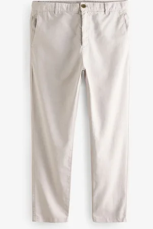 Next Light Grey Slim fit Premium Linen Drawstring Trousers 34W x 31L (UK 34 R)