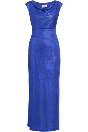 Gina Bacconi Justina Foil Print Cowl Neck Maxi Dress AU 10