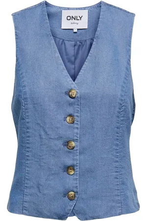 ONLY Blue Button Down Waistcoat AU 10
