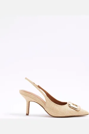 River Island Leopard Print Buckle Sling Court Shoes AU 9 (EU 40)