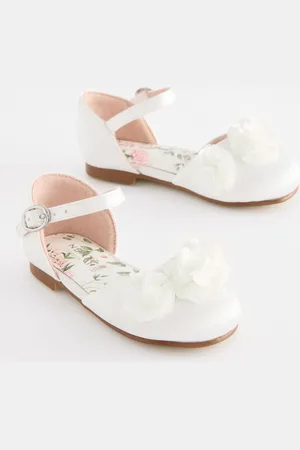 Next Satin Flower Girl Ankle Strap Corsage Occasion Shoes AU 5 (EU 21.5)
