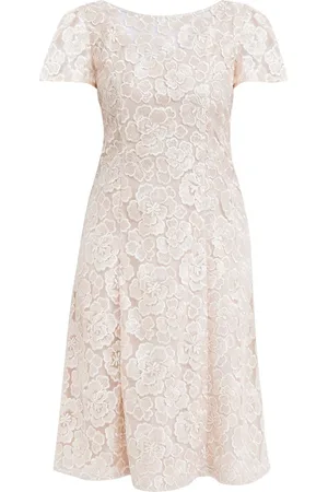 Gina Bacconi Mylene Embroidered Floral A-Line Midi Dress AU 14