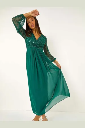 Roman Sparkle Bead Embellished Maxi Dress AU 16
