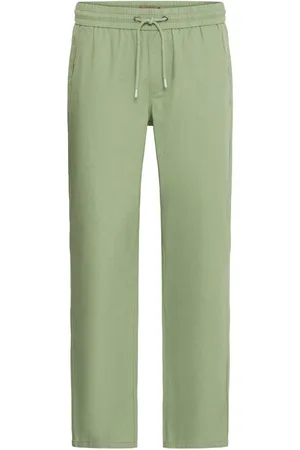 Blend Green Regular Fit Linen Mix Trousers small